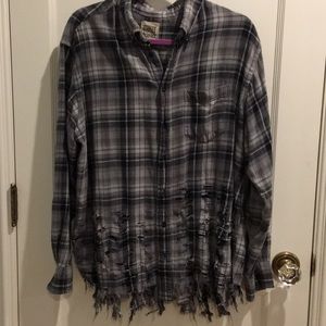 LF stores distressed flannel